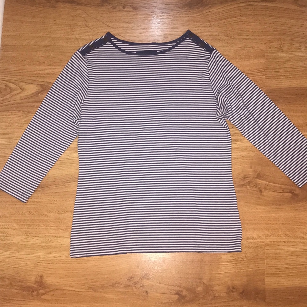 Navy+White Striped Shirt